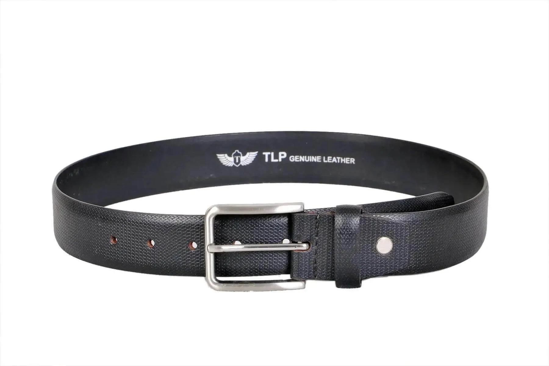TLP Leather Belt for Men Colour - Black (SKU BELT-10003)