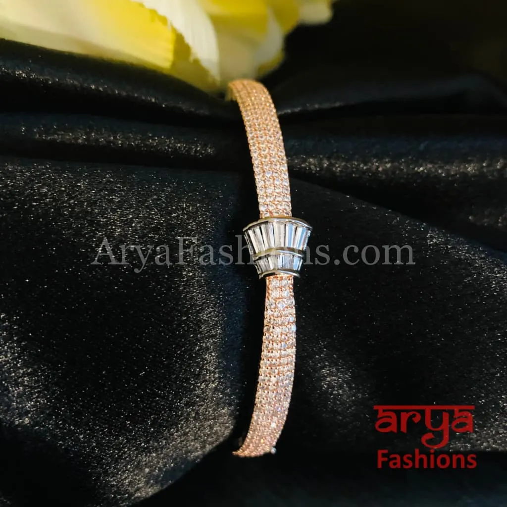 Victorian Rose Gold CZ Bracelet / Designer Bracelet