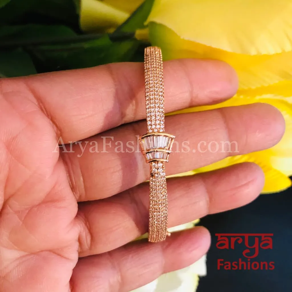 Victorian Rose Gold CZ Bracelet / Designer Bracelet
