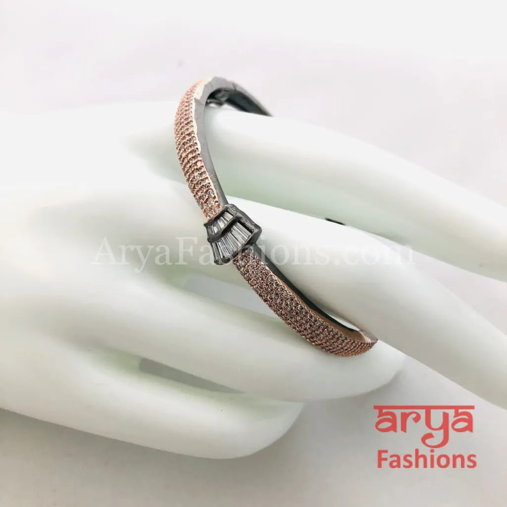 Victorian Rose Gold CZ Bracelet / Designer Bracelet
