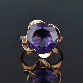 Vintage Color Change Sapphire Ring in 14K Gold