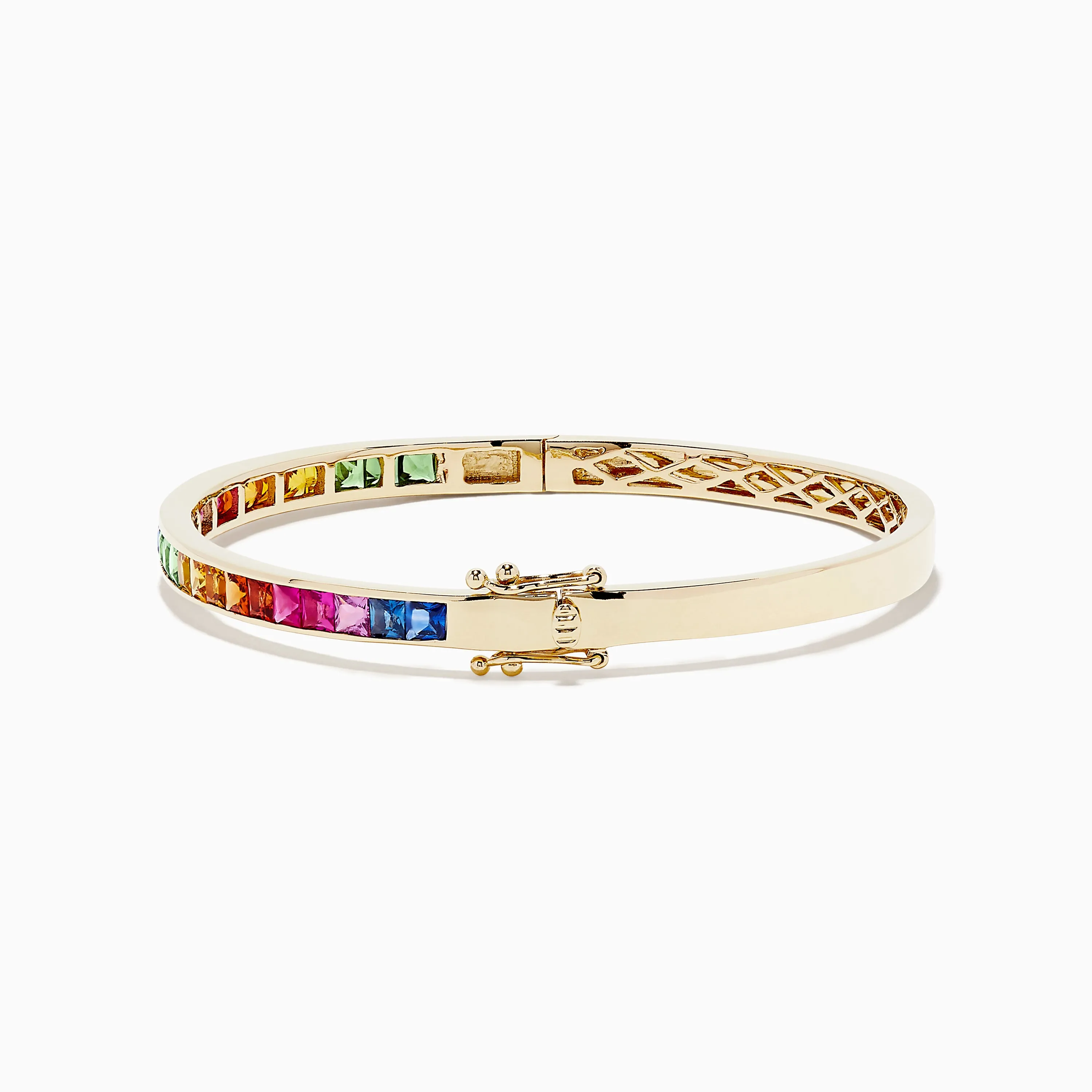 Watercolors 14K Yellow Gold Multi Sapphire Bangle