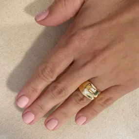 Wavy Gold Chunky Ring