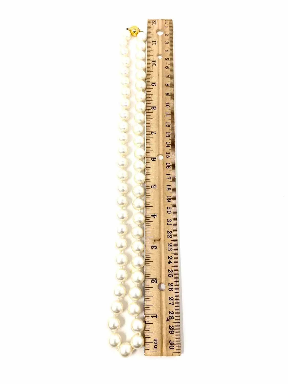 White 10 MM Faux Pearl Necklace