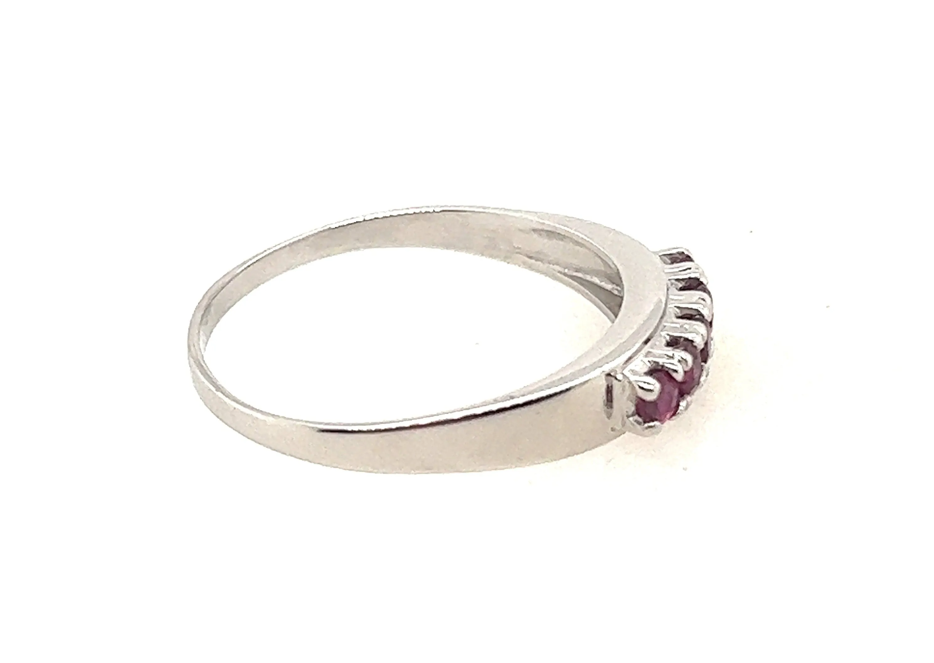 White Gold Ruby Handmade Ring Total Ruby Weight 0.60cts